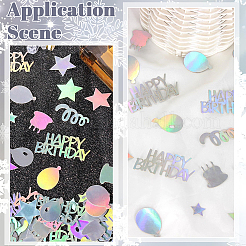 プラスチック紙吹雪2袋  誕生日パーティーのお祝いに  混合図形  6~20x6~44x0.2mm  30 G /袋&nbsp;DIY-SC0031-54A