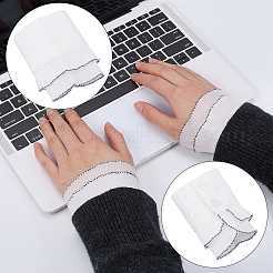 取り外し可能なコットン製リストカフ  女性用レイヤード調節可能シャツ装飾袖  ホワイト  213x97x3.5mm&nbsp;AJEW-WH20048-34
