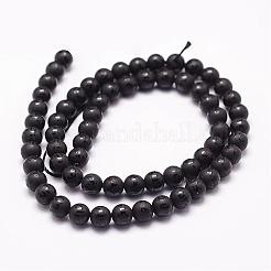 天然石黒瑪瑙ビーズ連売り  染め＆加熱  艶消し  6単語とラウンド  1.2mm  穴：64mm  約[1]個/連&nbsp;G-N0171-07-6mm
