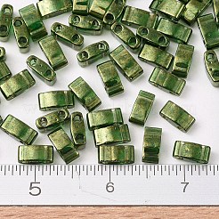 MIYUKIハーフティラビーズ  日本製シードビーズ  2の穴  （htl306)オリーブゴールドの光沢  5x2.3x1.9mm  穴：0.8mm  約12500個/500g&nbsp;SEED-MY05-HTL0306