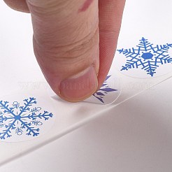 クリスマスをテーマにしたフラットラウンドロールステッカー  粘着紙ギフトタグステッカー  パーティーのために  装飾的なプレゼント  雪の結晶模様  25x0.1mm  500PCS /ロールについて&nbsp;DIY-B045-04A