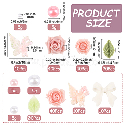 DIYジュエリー作りのパーツキット  樹脂カボション含む  ABSプラスチックパール調カボション  ミックスカラー  2~10.5x2~10.5x1~5.5mm&nbsp;DIY-SP0005-79