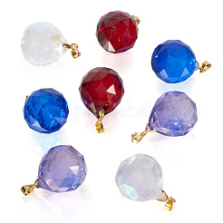 8Pcs 4 Colors Transparent K9 Glass Pendants&nbsp;FIND-TA0003-17