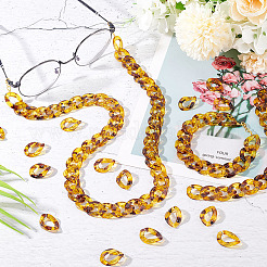 Leopard Print Pattern Resin Linking Rings&nbsp;FIND-AR0003-06