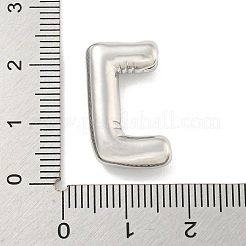 ラックメッキ真鍮チャーム  長持ちメッキ  鉛フリー＆カドミウムフリー  レターチャーム  文字J  21.5x13x5mm  穴：3x1.5mm&nbsp;KK-R143-21P-J