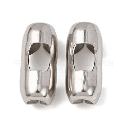変色しにくいステンレススチール製ボールチェーンコネクター  ステンレス鋼色  17.5x8x6mm  穴：5mm  6mmボールチェーンに適合&nbsp;X-STAS-L018B-P