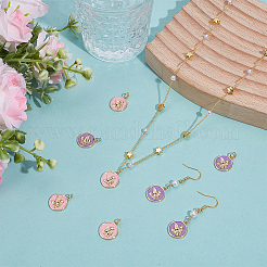 8Pcs 2 Colors Brass Enamel Pendants&nbsp;KK-BC0015-14