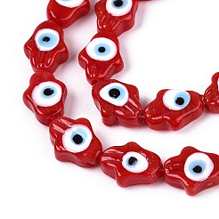 Handmade Evil Eye Lampwork Beads Strands&nbsp;LAMP-T022-07A