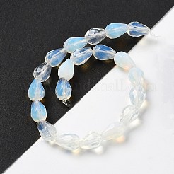 オパールビーズ連売り  多面カットティアドロップ  10x7mm  穴：1.2mm  約20個/連  7.87''（20センチメートル）&nbsp;G-P520-B12-01