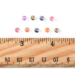 50g 3色 ハロウィン 透明ガラス ラウンドシードビーズ  色の内側  ラウンド  ミックスカラー  6/0  4x3mm  穴：1.2mm  16.67 G /カラー&nbsp;SEED-FS0001-41