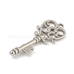 変色しない304ステンレススチールペンダント  ハートキーチャーム  ステンレス鋼色  33x13.5x3mm  穴：2mm&nbsp;STAS-I307-550P