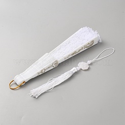 Plastic & Polyester Lace Folding Fan&nbsp;AJEW-WH20072-99A