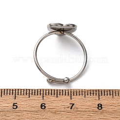 調節可能な304ステンレススチール製カフリング部品  ハート  ステンレス鋼色  トレイ：10x10mm  1mm  内径：18mm&nbsp;STAS-D372-11P-01