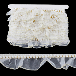 5 Yards Polyester Lace Ribbons&nbsp;OCOR-GF0006-14B-02