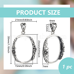 1Pc 925 Sterling Silver Basket Pendant Settings&nbsp;STER-BC0003-36
