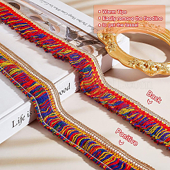 ポリエステルタッセルリボン  服飾材料  カラフル  1-1/8インチ（30mm）  約10ヤード/バッグ&nbsp;OCOR-BC0004-08