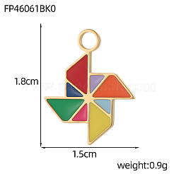 304 Stainless Steel Enamel Pendants&nbsp;STAS-OY013-76G