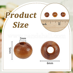 120Pcs Round Natural Wood Beads&nbsp;WOOD-OC0001-84-LF