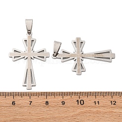 ステンレスペンダント201個  クロスチャーム  変色防止  ステンレス鋼色  40x25x1mm  穴：9x4.5mm&nbsp;STAS-V014-04P