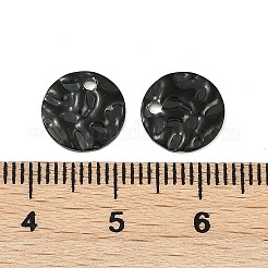 304 Stainless Steel Textured Disc Charms&nbsp;STAS-Q336-11B-B