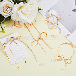 Bowknot Alloy Herringbone Chain Jewelry Kit for Women&nbsp;DIY-FH0006-56G