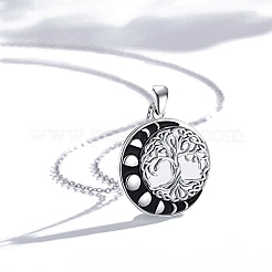Rhodium Plated Alloy Tree of Life Pendant Necklaces&nbsp;PW-WGD3068-01-1
