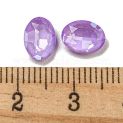 ガラスラインストーンカボション  ポイントバック＆バックメッキ  多面カット  オーバル  紫のベルベット  8x6x3mm&nbsp;RGLA-G021-02B-183DE