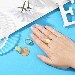 真鍮製皿付リングパーツ  鉛フリー及びカドミウムフリー  調整可能  金色  約3~4.5 mm幅  18mm内径  トレイ：直径12mm&nbsp;LS-J0JR9-G