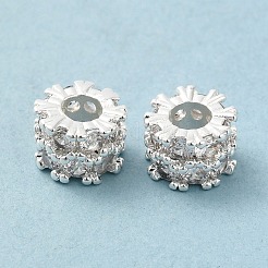 Rack Plating Brass Micro Pave Cubic Zirconia Beads&nbsp;KK-F866-07S