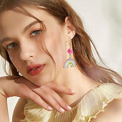 60本6スタイルアロイエナメルペンダント  レインボー  ミックスカラー  10個/スタイル&nbsp;ENAM-NB0001-53