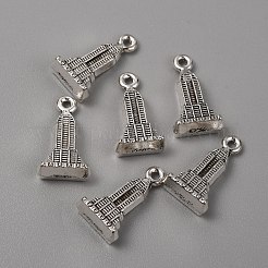 合金のチベット風チャーム  マンションチャーム  アンティークシルバー  18x10x5.5mm  穴：1.2mm&nbsp;FIND-CJC0004-50AS