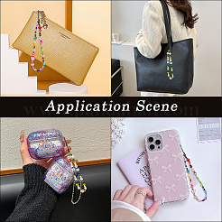 2 Styles Rainbow Resin Beaded Mobile Phone Lanyard Wrist Strap&nbsp;HJEW-GF0001-46