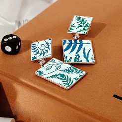 シルクスクリーン印刷ステンシル  木に塗るため  DIYデコレーションTシャツ生地  葉の模様  100x127mm&nbsp;DIY-WH0341-115
