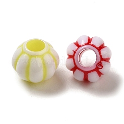 不透明なアクリルの欧州大きな穴ビーズ  クラフトスタイル  ランタン  ミックスカラー  13x10mm  穴：4.5mm  684個/ 500g&nbsp;OACR-E039-10