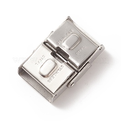 変色防止長方形201ステンレススチール時計バンド留め金  ステンレス鋼色  25x17x9mm  穴：4x14mm&nbsp;STAS-F067-01