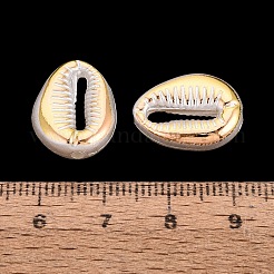 ABSプラスチックパール調ビーズ  ゴールドライン入り  カウリシェル  乳白色  17.5x13x5.5mm  穴：1.8mm  約862個/500g&nbsp;PL-N007-32