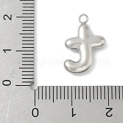 304ステンレススチール製イニシャルペンダント  ステンレス鋼色  文字t  16~18x6~18x3mm  穴：1.8mm&nbsp;STAS-S186-12T-P