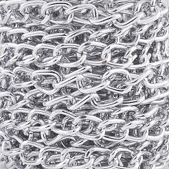 アルミツイストカーブチェーン  溶接されていない  スプール付き  ゴールデン＆シルバー  10x6.5x1.8mm  2のロール/セット&nbsp;CHA-TA0001-04