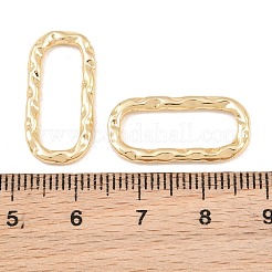304ステンレススチールリンクリング  テクスチャ付き楕円形  ラックめっき  長持ちメッキ  ゴールドカラー  22x11x2mm&nbsp;SA-CBA76DA-21G-C