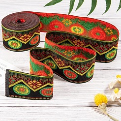 刺繍ポリエステルリボン  服飾材料  花柄  カラフル  48.5mm  約7 M /バンドル&nbsp;SRIB-WH0006-05