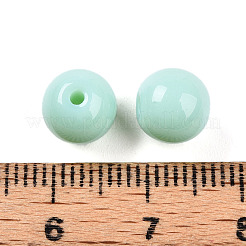 不透明なソリッドカラーのガラスビーズ  ラウンド  アクアマリン  8~8.5mm  穴：1.2~1.6mm&nbsp;X1-GLAA-N007-8mm-A12