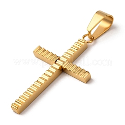 304ステンレスペンダント  クロスチャーム  PVD真空メッキ  長持ちメッキ  ゴールドカラー  38x23x3mm  穴：8x5mm&nbsp;STAS-F323-13G