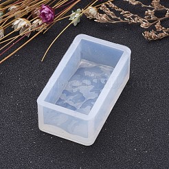 Diy用長方形のシリコンモールド  レジン型  UVレジン用  エポキシ樹脂ジュエリー作り  ホワイト  46x25.5x16mm  インナーサイズ：40x20mm&nbsp;X-AJEW-P036-05