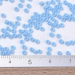MIYUKIラウンドロカイユビーズ  日本製シードビーズ  11/0  (rr413f) マット不透明ターコイズブルー  2x1.3mm  穴：0.8mm  約50000個/ポンド&nbsp;SEED-G007-RR0413F