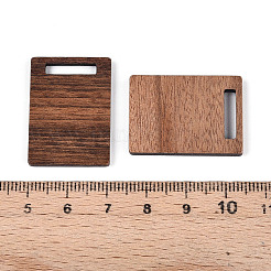 ウォールナットウッドペンダント  長方形  キャメル  29x20.8x2.2~3mm  穴：3x13mm&nbsp;WOOD-T032-26