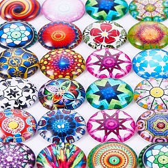 DIYのペンダント作り  チベットのスタイルの合金のペンダントカボションのセッティングとガラスのカボション  混合図形  アンティークブロンズ  設定：40個/セット  ガラスカボション：40個/セット&nbsp;DIY-PH0019-75