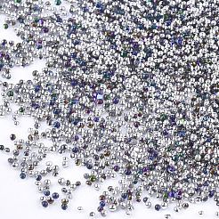 Fgbメッキガラスシードビーズ  ネイルアートの装飾アクセサリー  穴なし/ドリルなし  ラウンド  カラフル  0.6~0.8mm  約450 G /袋&nbsp;SEED-S019-08I