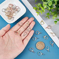 18Pairs 3 Colors Brass Huggie Hoop Earring Findings&nbsp;KK-PH0005-44