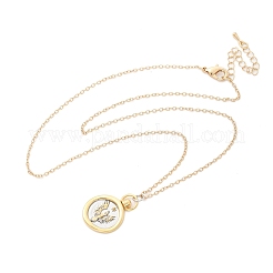 Brass Twelve Constellations Tarot Pendant Necklaces&nbsp;LS-NJEW-Q006-01J-G