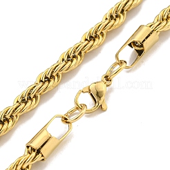 Ion Plating(IP) 5MM 201 Stainless Steel Rope Chain Bracelets for Women&nbsp;BJEW-R318-02G